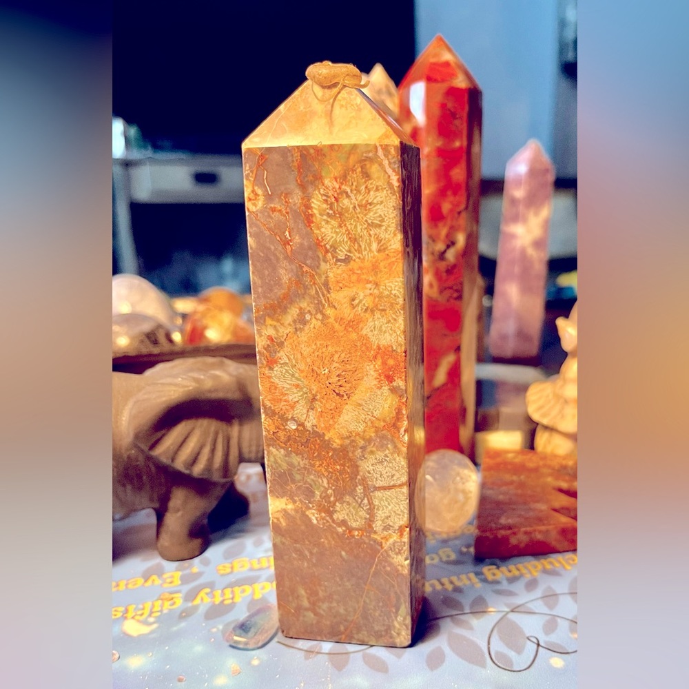 Rain forest rhyolite tower 6.5” chunky